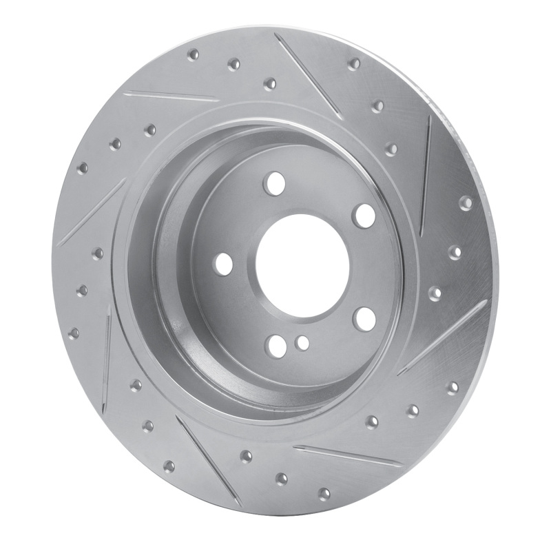Mercedes-Benz E200 Brake Rotor (1) - Rear Left - R1 Concepts - Drilled & Slotted - Silver - `03-`16